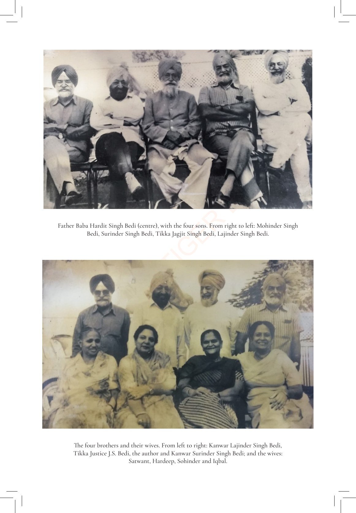 Baba Hardit Singh Bedi with his four sons