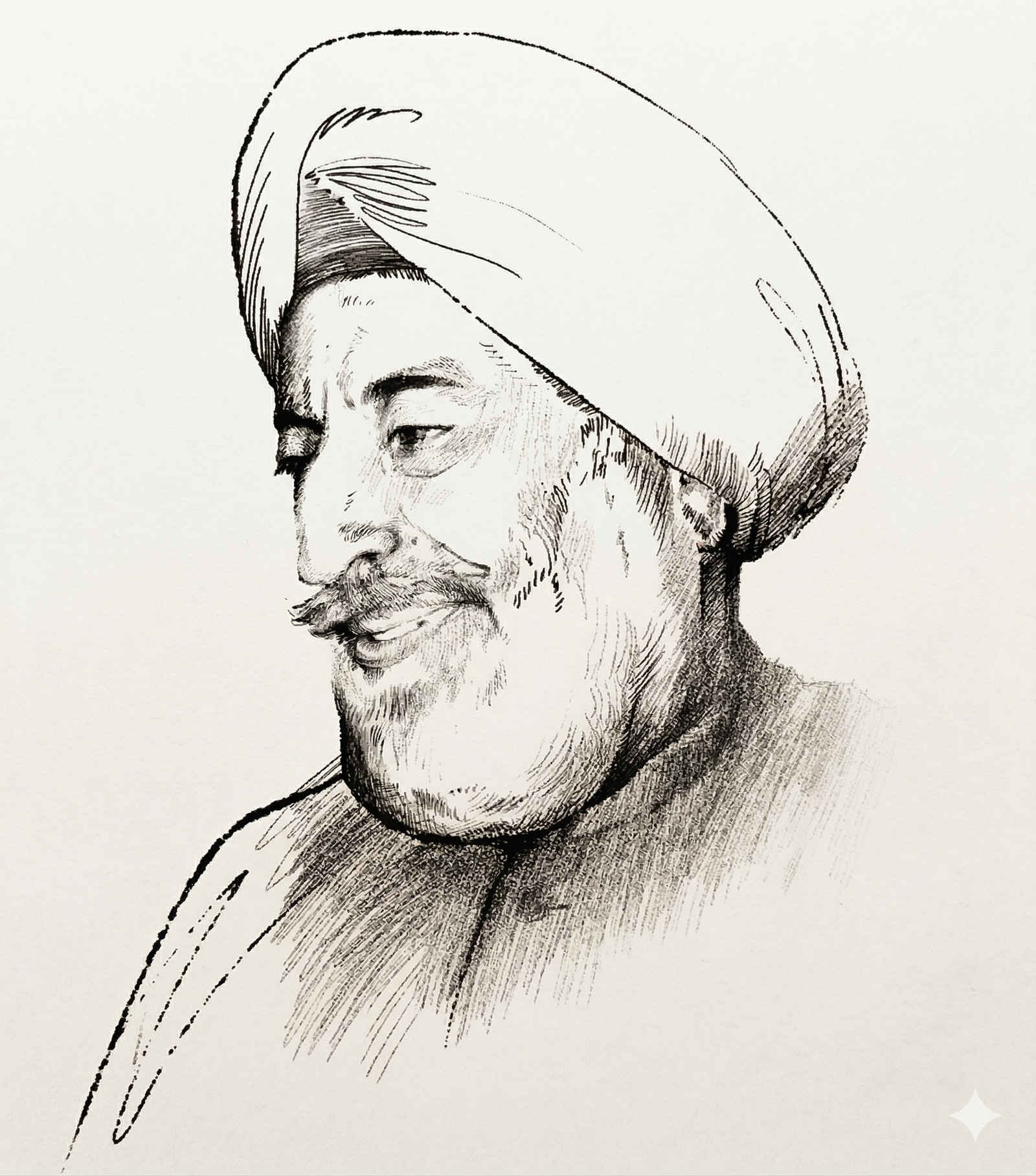 Kunwar Mohinder Singh Bedi — sketch portrait
